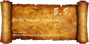 Brünauer Ingrid névjegykártya